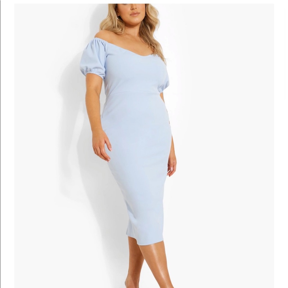 BOOHOO Blue Dress - Plus Size Maternity Sz 22